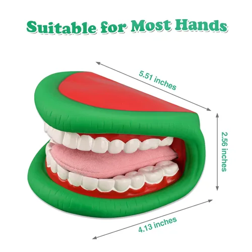 Vista 2 de Ultrassist Marioneta de Mano de Boca de Tamaño Mediano con Lengua para Niños Color Verde, Marioneta de Boca para Terapia del Habla, Incluye Cepillo