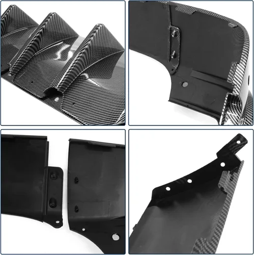 Vista 5 de FREEMOTOR802 Difusor Trasero Compatible con Dodge Challenger 2015-2023, Impresión de Fibra de Carbono PP Moldura de Parachoques Trasero Labio