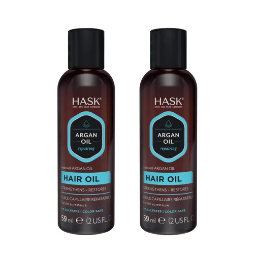 Vista 4 de HASK ARGAN - Viales reparadores de aceite para el cabello para controlar el brillo y el encrespamiento para todo tipo de cabello, seguro