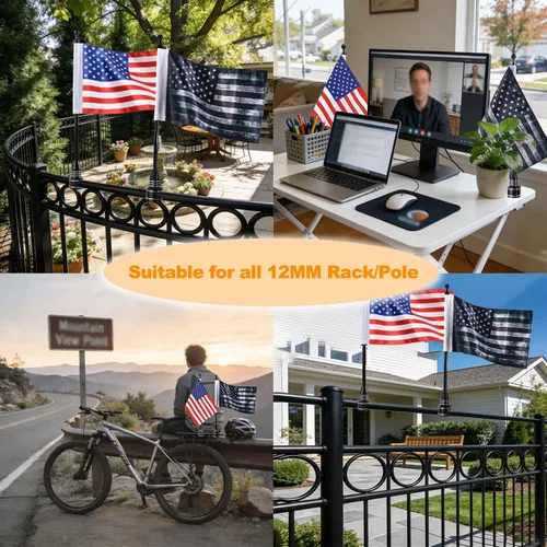 Vista 8 de Bandera estadounidense de motocicleta para Harley – 6 × 9 pulgadas, antigua bandera de Estados Unidos vintage y bandera de Estados Unidos roja