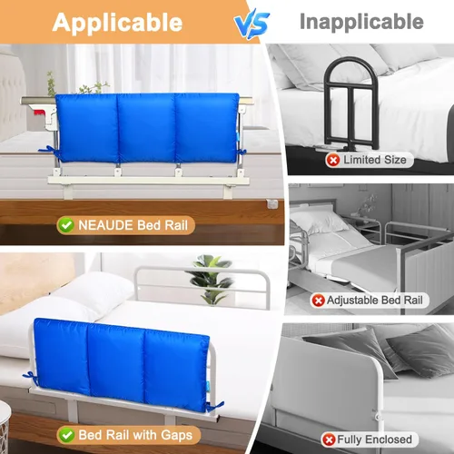 Vista 6 de Almohadillas de cojín para rieles de cama de hospital, cubierta acolchada para adultos, almohadillas de espuma médica, protector de riel