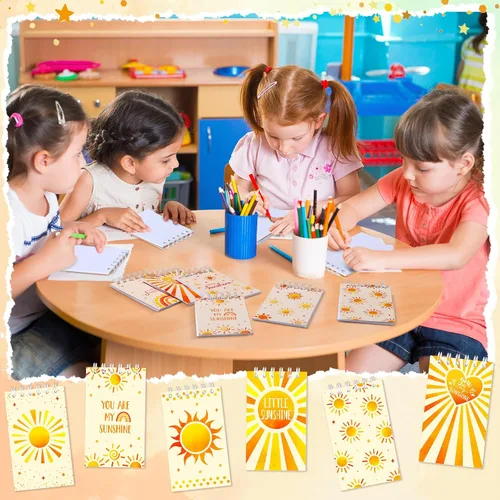 Vista 5 de Cholemy 24 cuadernos bohemios para el sol, a granel, hippie, groovy, bohemio, para el sol, cuadernos de bolsillo hippie para fiesta de cumpleaños