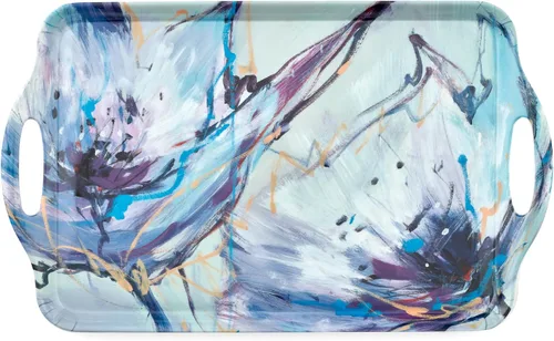 Vista 14 de Pimpernel Lilac Bloom Sandwich Tray – (15.1 x 6.5 pulgadas) Tablero rectangular de melamina con elegante diseño floral, accesorio de mesa decorativo