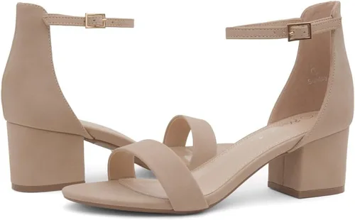 Vista 7 de Herstyle Sandalias de tacón bajo grueso para mujer, con correa en el tobillo, con correa en el tobillo, zapatos de vestir para fiestas, bodas