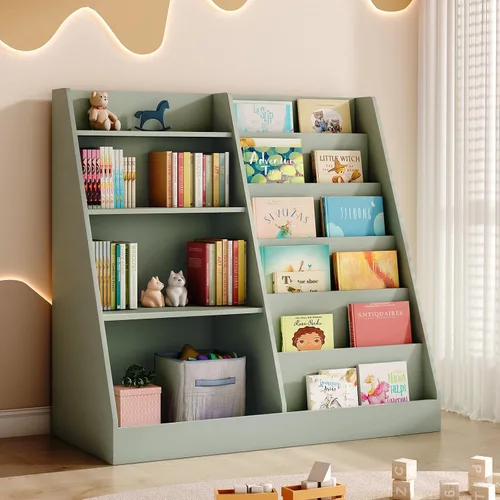 Vista 14 de Tatub Estantería de madera para niños de 4 niveles, color gris