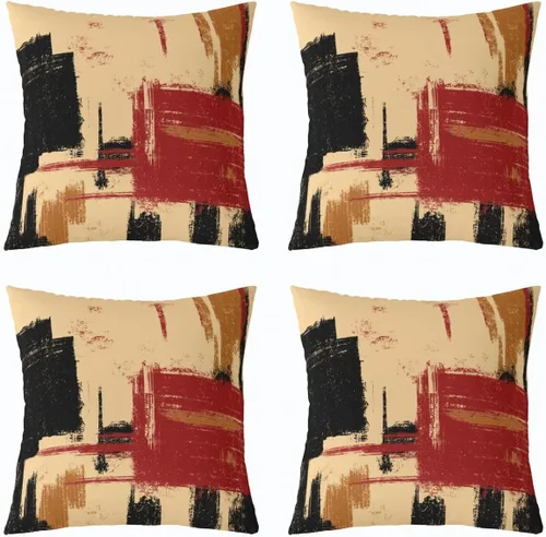 Vista 139 de Juego de 2 fundas de almohada abstractas de 16 x 16 pulgadas para niños, niñas, adolescentes, decoración de dormitorio, moderna a rayas, decoración