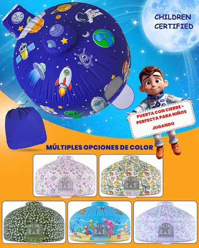 Vista 6 de Tienda de campaña de aire para niños con puerta, carpas para niños pequeños Astrodoma
