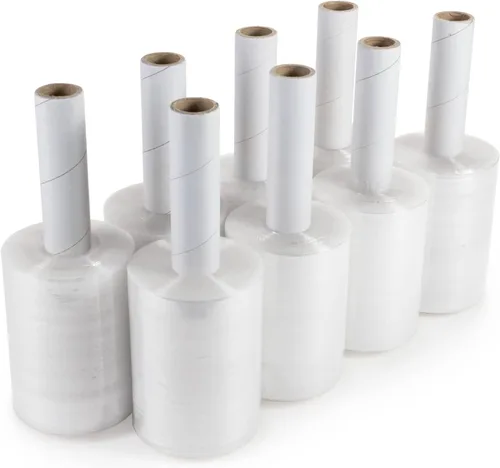 Vista 13 de IDL Packaging Mini rollo elástico de 5 pulgadas, 700 pies, calibre 120 (paquete de 1) con un mango de cartón extendido, envoltura de plástico