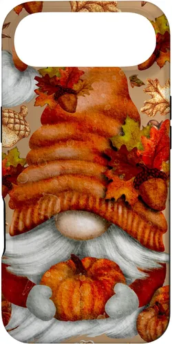 Vista 27 de Brown Fall Themed Gnome Pumpkin Cute Pattern Autumn Leaves Case for iPhone 16