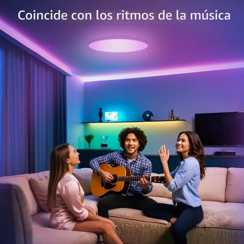 Vista 5 de RGBCW - Luces de techo LED inteligentes que cambian de color, compatible con Alexa Google Home, lámpara de techo empotrada de 24 W, programador