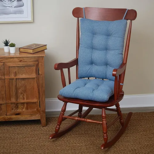 Vista 17 de Klear Vu The Gripper - Juego de cojines antideslizantes para silla mecedora con acolchado grueso, incluye almohadilla de asiento y almohada