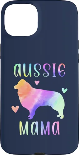 Vista 9 de iPhone 16 Aussie Mama Australian Shepherd Mom Rainbow Watercolor Case