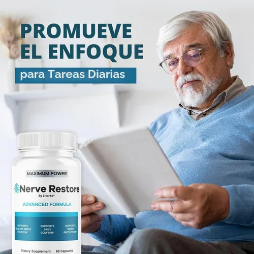 Vista 4 de (2 unidades) Nerve Restore - Cápsulas de fórmula avanzada para restaurar los nervios, fórmula natural premium, píldoras diarias NerveRestore que