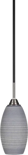 Vista 44 de Toltec Lighting Paramount - Mini colgante de 1 luz en acabado negro mate con cristal de arte perla de 7 pulgadas y estilo negro
