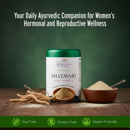 Vista 2 de Polvo de raíz de Shatavari 100% orgánico, equilibrio hormonal, bienestar menstrual, apoyo de fertilidad y vitalidad diaria para mujeres, polvo