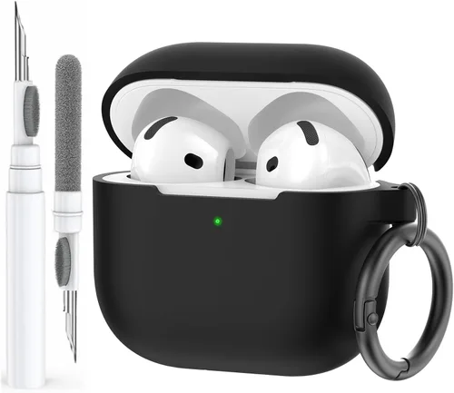Vista 12 de AhaStyle Funda Protectora de Silicona Mejorada [LED Frontal Visible] Compatible con Apple AirPods 2 y 1 (Negro)