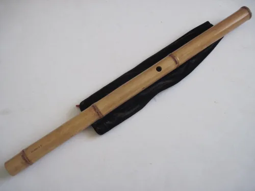 Vista 4 de 1.8 Pentatonic Shakuhachi - Instrumento Zen tradicional, madera de bambú, re mayor, con bolsa de terciopelo