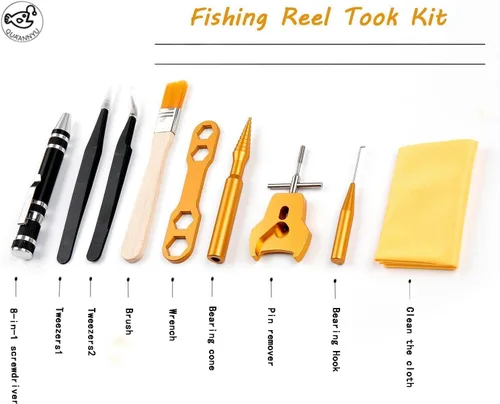 Vista 3 de QUA'ANNYU Fishing Reel Maintenance Kit, Professional Fishing Reel Care & Repair Tool Set with 24/30/38-in-1 Screwdriver Set