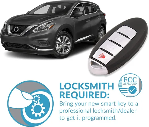 Vista 4 de Keyless2Go Reemplazo para llave inteligente de proximidad de 4 botones para Nissan KR5S180144014 IC 204 285E3-5AA3D