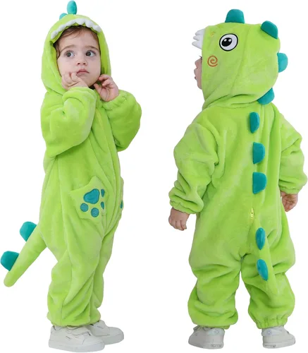 Vista 15 de TONWHAR Animal Costume for Infants & Toddlers - Boys & Girls One-Piece Romper Jumpsuit for Halloween & Daily Playwear Pink Dinosaur