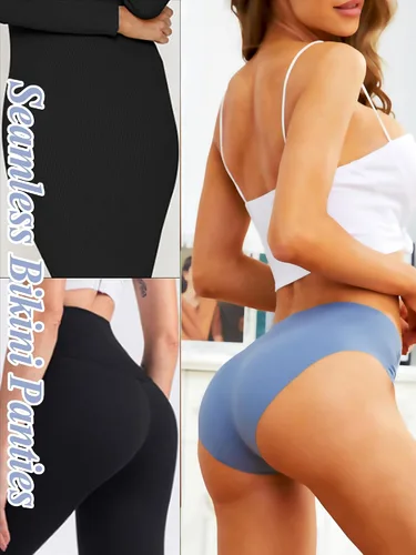 Vista 5 de Ropa interior sin costuras para mujer, hipster, transpirable, elástica, no se ve, paquete de 5
