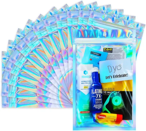 Vista 8 de 100 bolsas transparentes a prueba de olores, bolsas reutilizables de Mylar de 2.7 x 4 pulgadas para almacenamiento de alimentos, joyas, fiestas