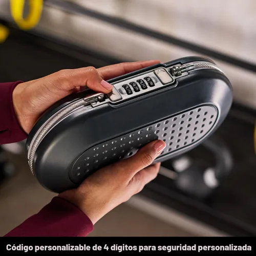 Vista 4 de Master Lock Caja de seguridad pequeña portátil, establece tu propia combinación, caja fuerte portátil, caja fuerte de viaje personal, 5900D, gris