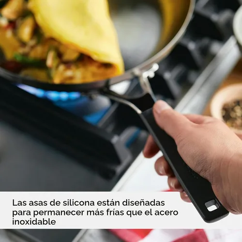 Vista 5 de KitchenAid - Sartén de inducción de acero inoxidable, 12 pulgadas Fácil limpieza, utensilios de cocina de acero inoxidable cepillado, apto