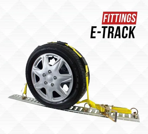 Vista 2 de Mytee Products 2" x 10' correas de neumáticos E Track - Correas de rueda de carraca con ajustes E-Track para pasar por encima del neumático