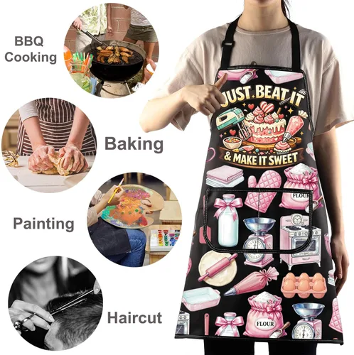 Vista 6 de WZMPA Delantal ajustable Queen Of The Cakes para los amantes de los pasteles Hazlo dulce Ap