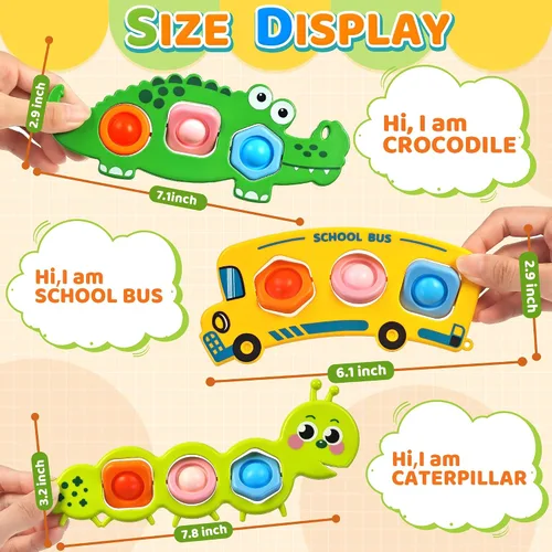Vista 5 de Juguetes sensoriales para aliviar la ansiedad, 3 unidades, actividades de viaje en avión para niños pequeños, bolsas de regalo, juguetes