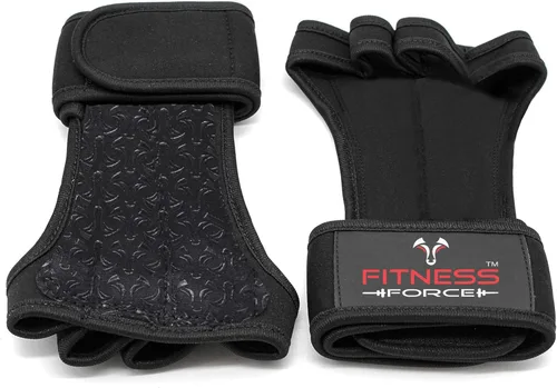 Vista 2 de FITNESS FORCE Ventilated Weightlifting Gloves Workout Gloves for Men & Women with Built-in Wrist Wraps Fingerless Gym Gloves for Men Perfect for