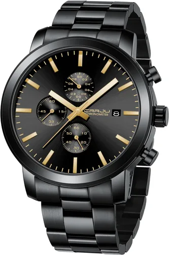 Vista 20 de CRRJU Mens Stylish Casual Quartz Watches for Men Luxury Waterproof Calendar Chronograph Japan Movement Wristwatches