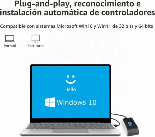 Vista 3 de Lector de huellas dactilares USB JIAN BOLAND para Windows
