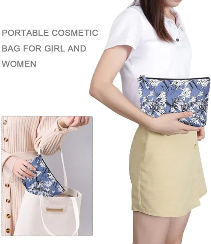 Vista 6 de Kamo Bolsas de maquillaje - Bolsa de cosméticos para mujer, bolsa con cremallera, organizador de cosméticos de viaje, bolsas de viaje para artículos