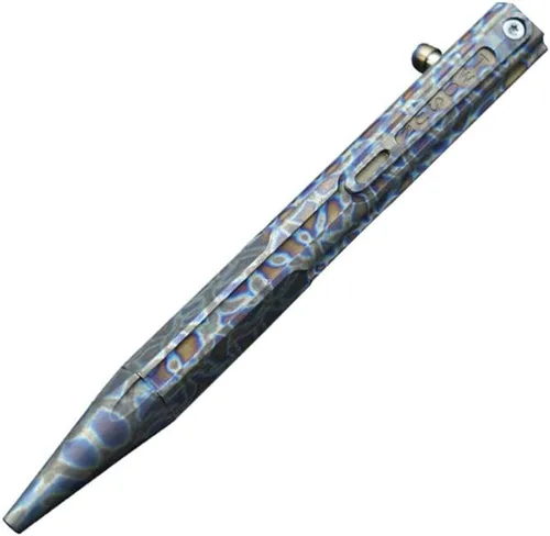 Vista 10 de Hamans Bolt Action - Bolígrafo de titanio con clip de bolsillo, herramienta de escritura de tamaño compacto (gris)