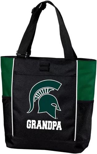 Vista 2 de Broad Bay Official Michigan State Tote Bag Zippered Travel Carryall Negro