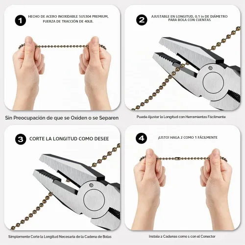 Vista 5 de Cadena de extensión de ventilador de techo con bombilla decorativa y cable de 13.6 pulgadas, juego de cadena de bronce para lámpara de techo 2