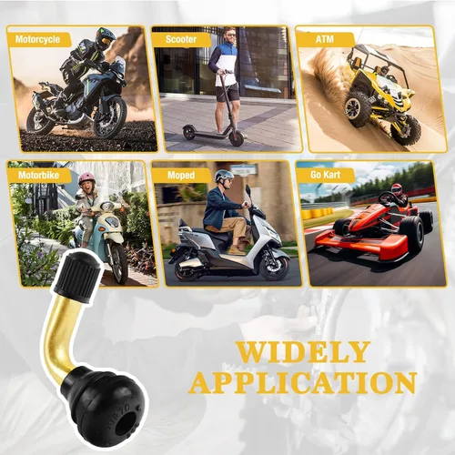 Vista 7 de Vástagos de válvula de neumático PVR70 (20 unidades), vástago de válvula de motocicleta de 90 grados, vástago de válvula a presión compatible
