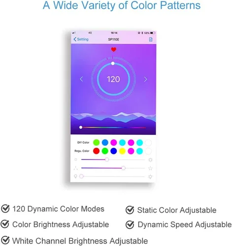 Vista 4 de ALITOVE WS2812B WS2811 direccionable LED Bluetooth controlador iOS Android App Control remoto inalámbrico DC 5V ~ 24V para SK6812 SK6812-RGBW WS2812