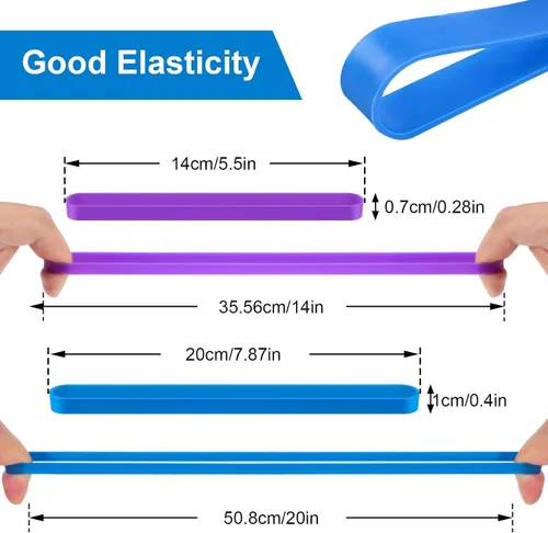 Vista 2 de 30 bandas de goma de silicona para planificar, bandas elásticas coloridas para envolturas de bolsas, cuadernos, ejercicio al aire libre, resistente