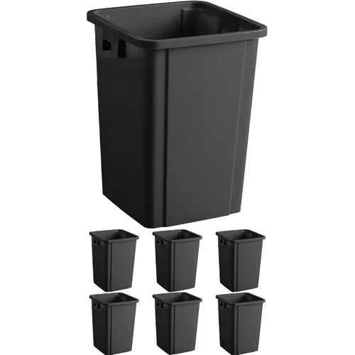 Vista 33 de Bote de basura cuadrado negro de 19 galones para restaurante, papelera comercial, papelera de plástico alto, papelera industrial, papelera cuadrada