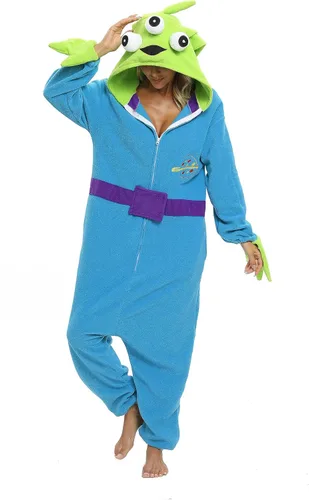 Vista 2 de Wishliker Halloween Stitch Kigurumi Onesie Zipper Pajamas Costume Unisex Adult