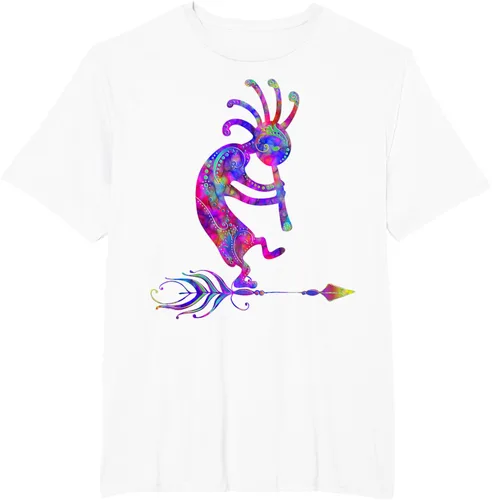 Vista 16 de Native American Kokopelli With Feather 2 - Camiseta Fan Fun, Negro, S