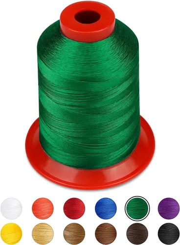 Vista 16 de 1000 metros de hilo para tapicería FIVEIZERO extra fuerte, hilo de nailon negro para denim, cuero, manualidades, máquina, bricolaje y hogar