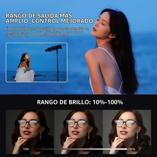 Vista 7 de GODOX AD600 Pro II AD600Pro II - Estroboscópico flash para exteriores, 2.4G TTL Studio Flash HSS 1/8000s, luz de modelado bicolor de 40 W, batería