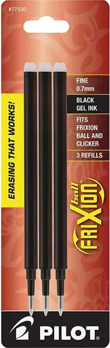 Vista 2 de Pilot Recambios de tinta de gel para bolígrafo de gel borrable FriXion, punta fina, tinta negra, paquete de 18 unidades (77330)