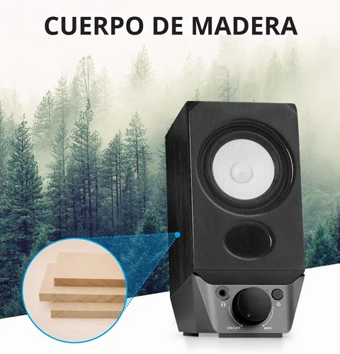 Vista 6 de Edifier R19BT 2.0 Sistema de altavoces para PC con gabinete de madera, Bluetooth 5.3, sonido estéreo completo, graves potentes, control de volumen