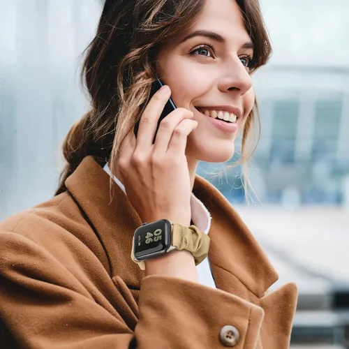 Vista 5 de Paquete de 4 bandas elásticas Scrunchie compatibles con Apple Watch de 38 mm, 40 mm, 41 mm, 42 mm, 44 mm, 45 mm, 49 mm, bandas elásticas con bonito
