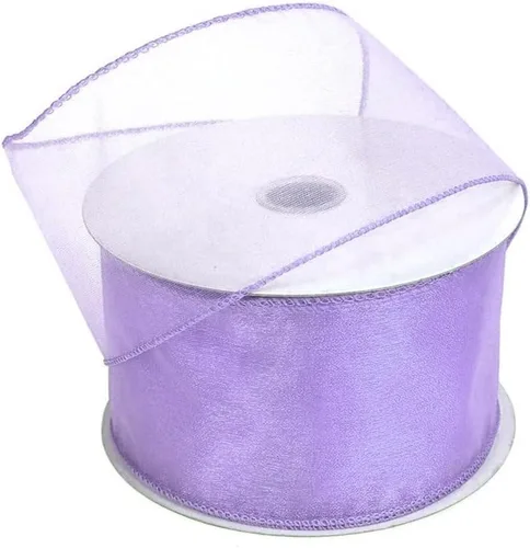 Vista 39 de Homeford Cinta de gasa transparente con borde con alambre, 25 yardas (1-1/2 pulgadas, belleza)
